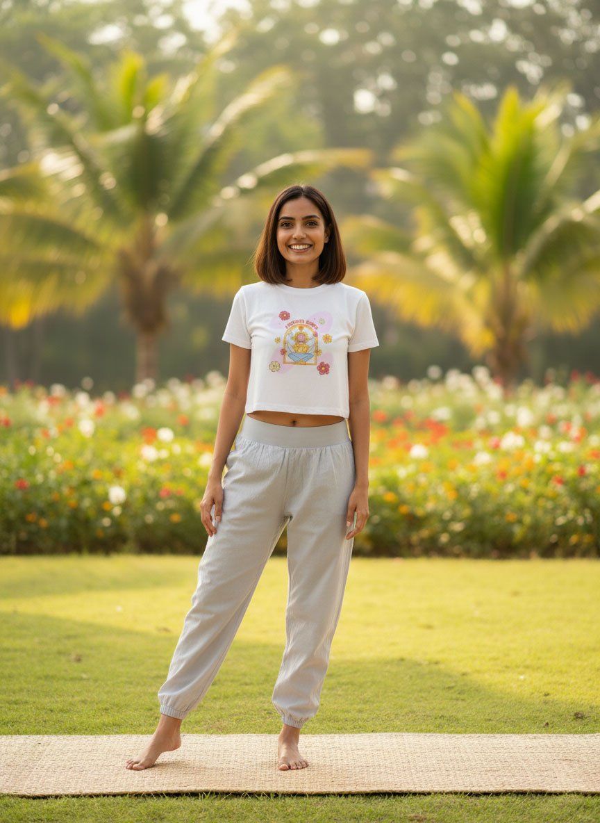 Positive Vibes | White | Vichitra Crop tops - Image 3