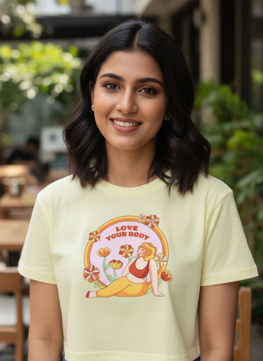 Love your body | Butter Yellow | Vichitra Crop tops