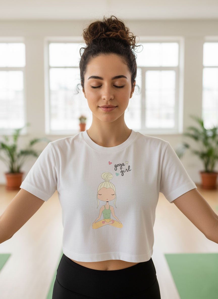 Yoga Girl | White | Vichitra Crop tops