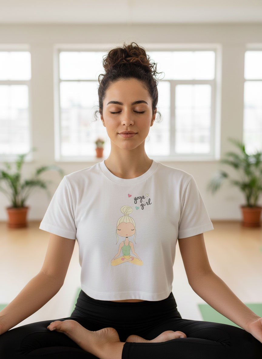 Yoga Girl | White | Vichitra Crop tops - Image 2