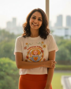 Positive Vibes | White | Vichitra Crop tops