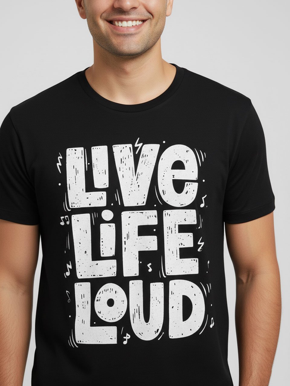 Live Life Loud | Vichitra | Men Round Neak T-Shirts
