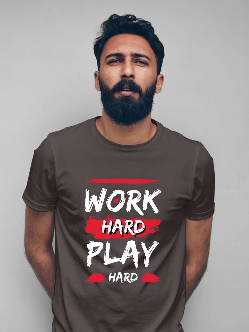 Work hard play hard | Vichitraa T-Shirts | Men Round Neak T-Shirts - Image 2