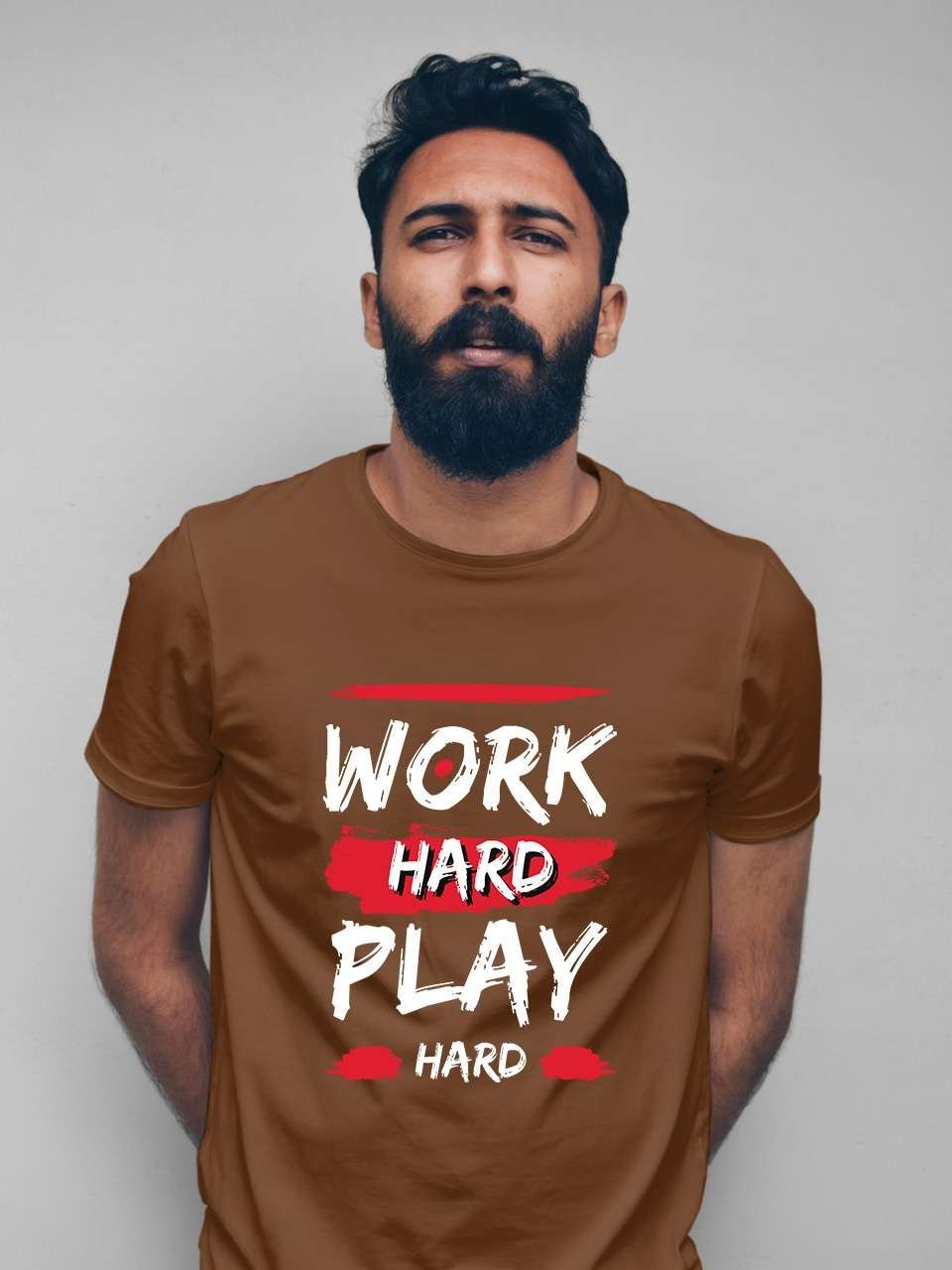 Work hard play hard | Vichitraa T-Shirts | Men Round Neak T-Shirts - Image 6