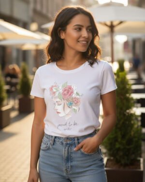 Proud to be me | Women Round Neak Vichitra T-Shirt