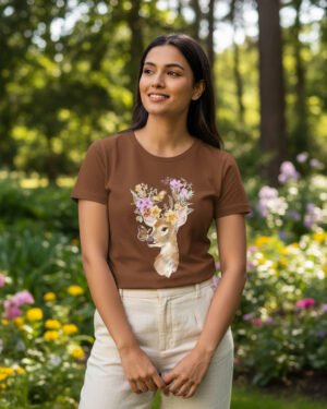 Kasturi | Women Round Neak Vichitra T-Shirt