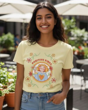 Positive Vibe | Women Round Neak Vichitra T-Shirt