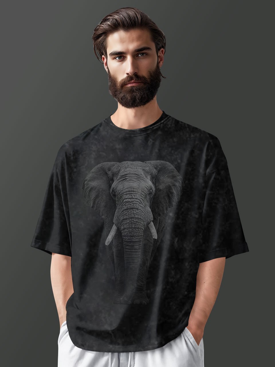 Elephant – Majestic Giant Stone Wash T-Shirt