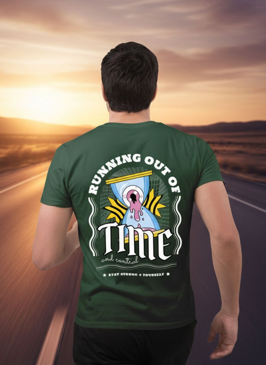 Running out of Time | Vichitraa T-Shirts | Men Round Neak T-Shirts | Back print - Image 2