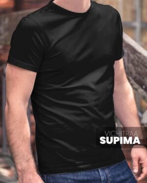 Men’s Black Supima Cotton T-Shirt – Sleek, Durable & Everyday Essential