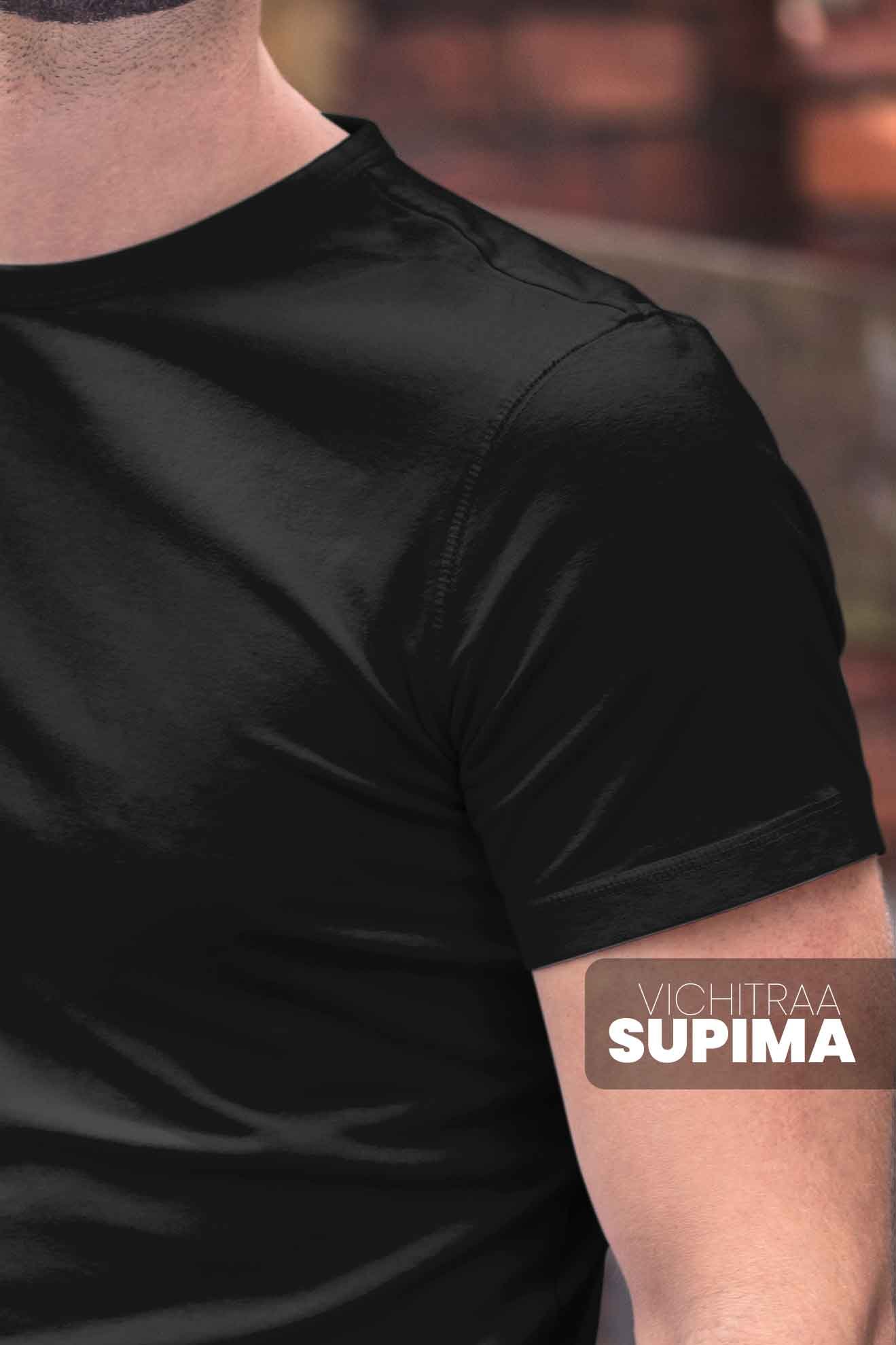 Men’s Black Supima Cotton T-Shirt – Sleek, Durable & Everyday Essential - Image 2