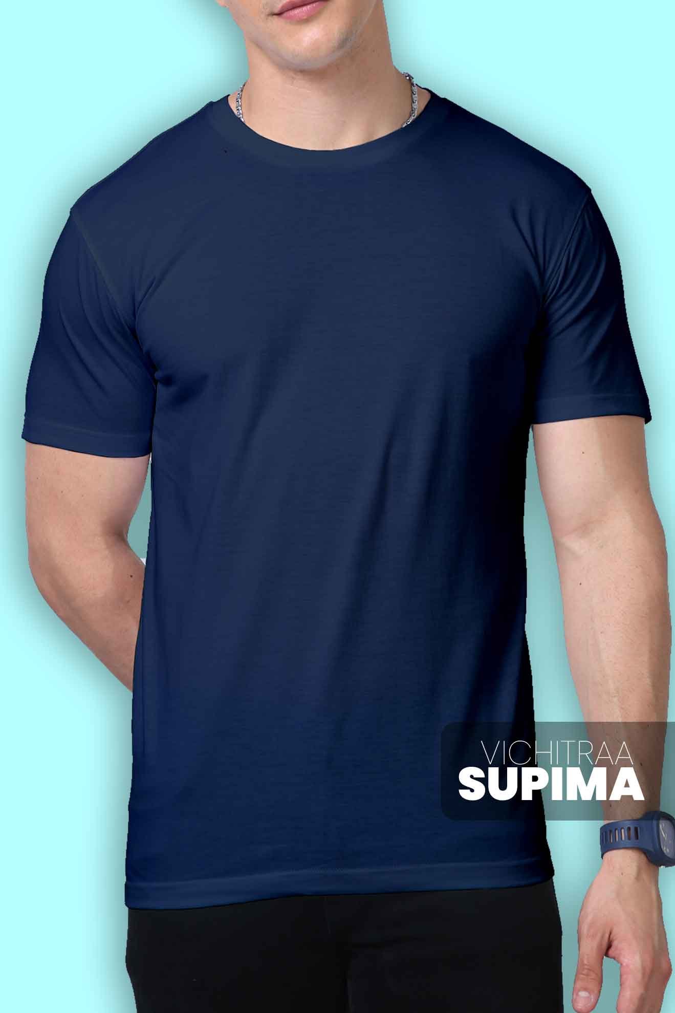 Men’s Navy Blue Supima Cotton T-Shirt – Classic, Deep Color & Comfortable Fit