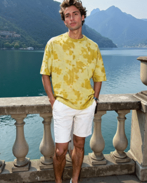 Sunshine Burst | Yellow | Men's Tie Dye Oversized T-Shirt