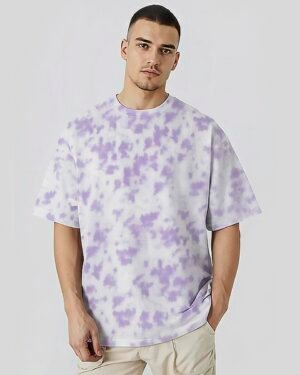 Pastel Dream | Lavender – White | Men’s Tie Dye Oversized T-Shirt