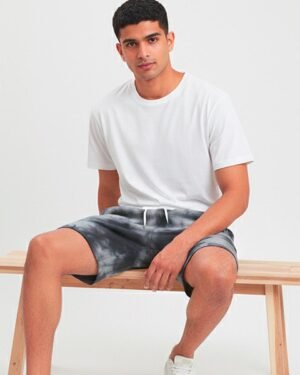 Men’s Tie-Dye Half Pants – Black & White | Relaxed Streetwear Fit
