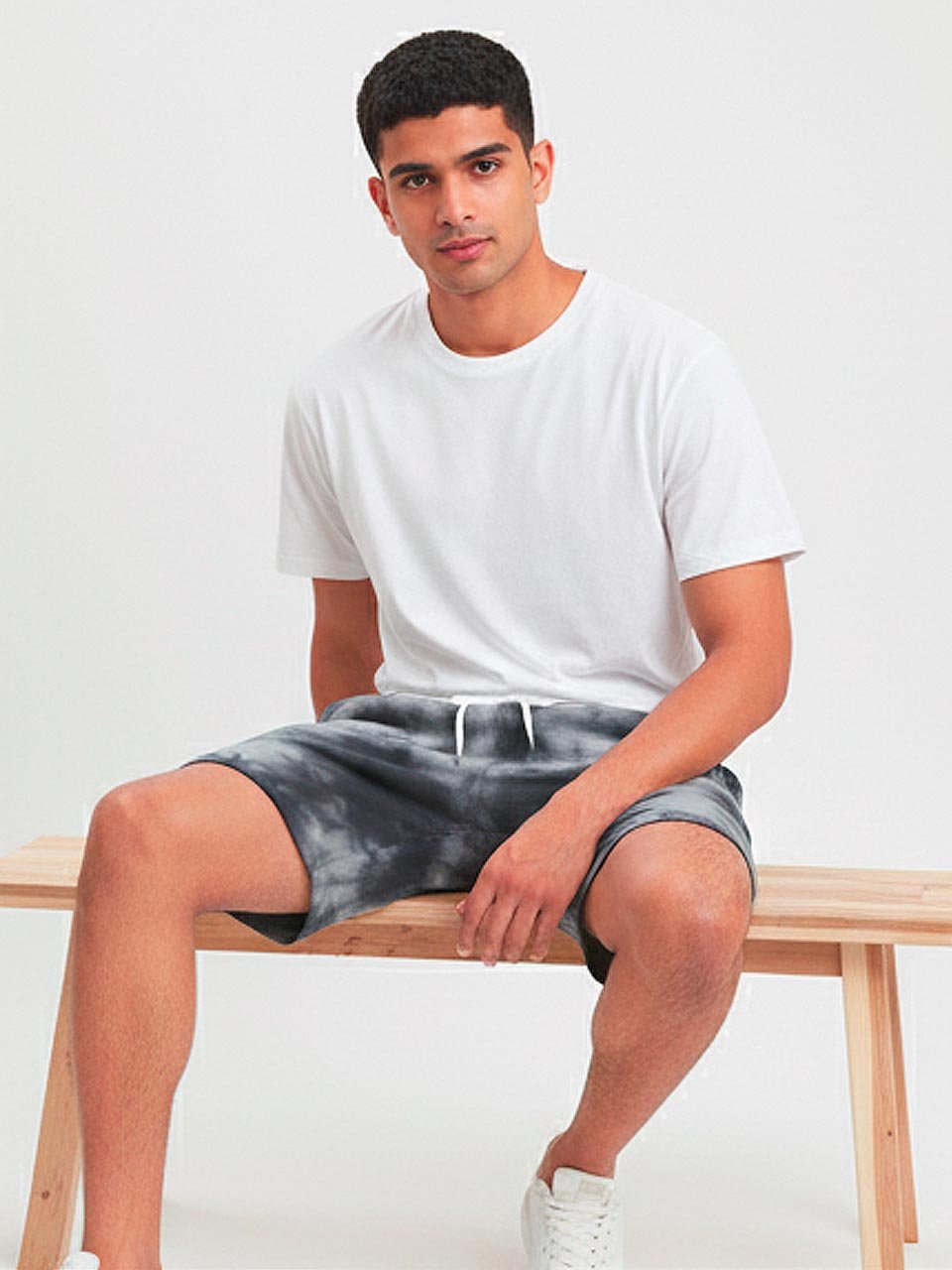 Men’s Tie-Dye Half Pants – Black & White | Relaxed Streetwear Fit