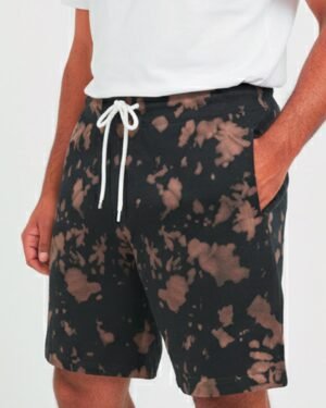 Men’s Tie-Dye Half Pants – Brown & black | Relaxed Streetwear Fit