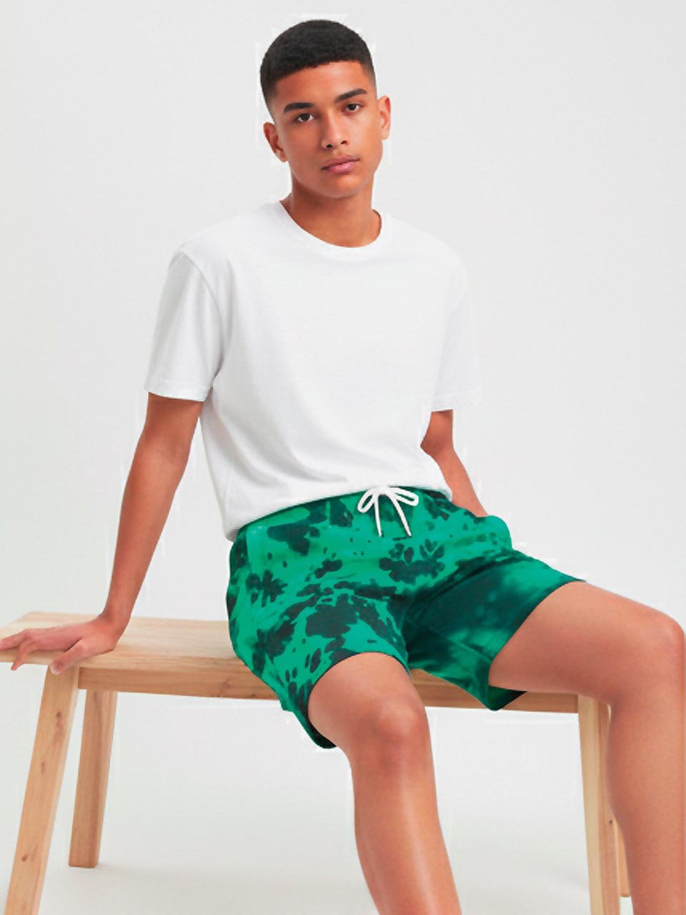 Men’s Tie-Dye Half Pants – Green & black | Relaxed Streetwear Fit