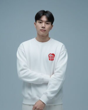 Vichitra Heart Embroidered Men's Sweatshirt | White