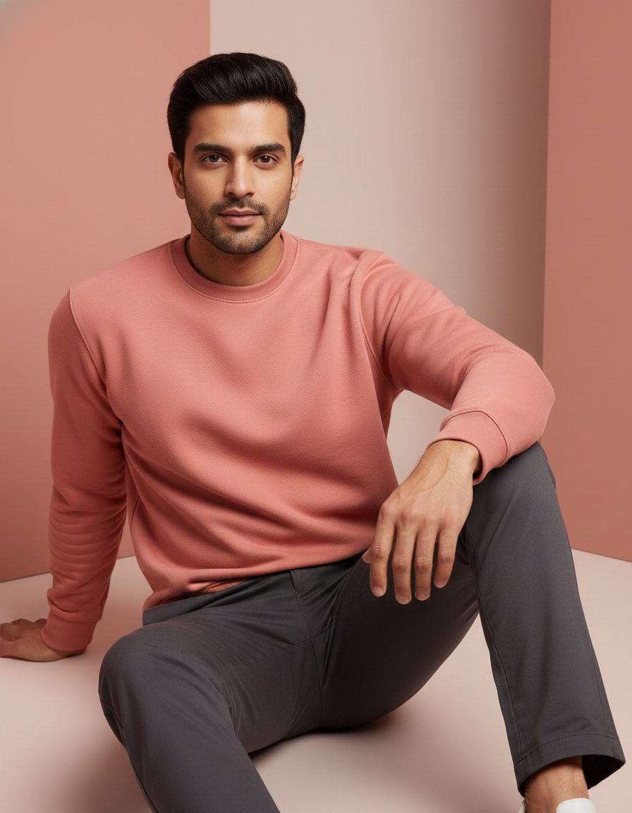 Coral Men's Essential Crewneck Sweatshirt