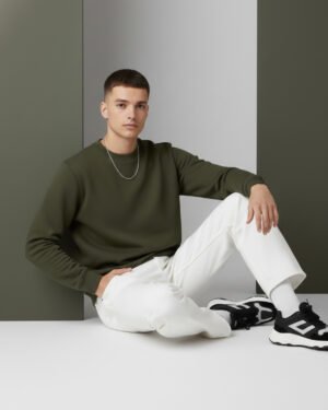 Olive green Men's Essential Crewneck Sweatshirt