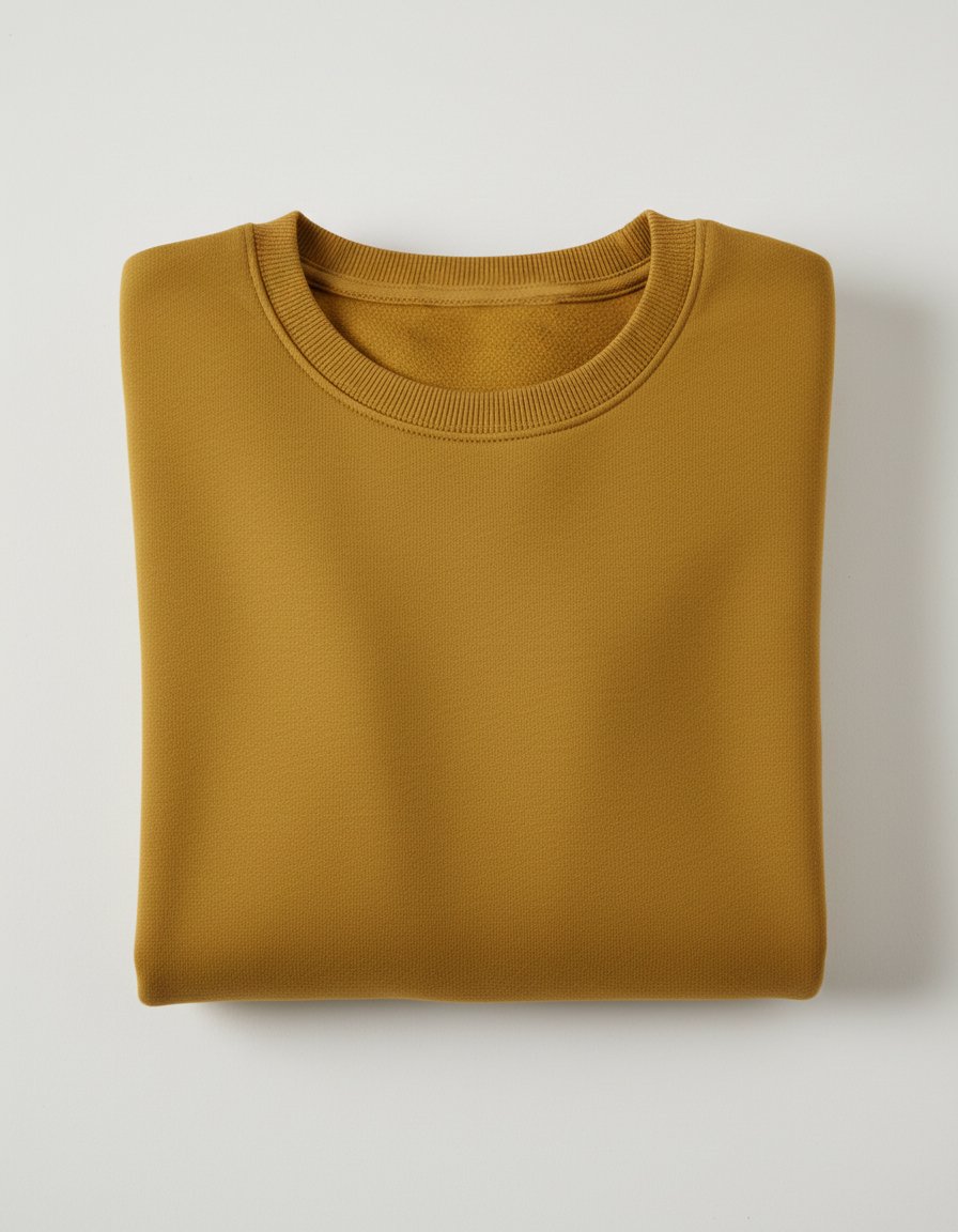 Men's Essential Mustard Yellow Crewneck Sweatshirt - Image 3