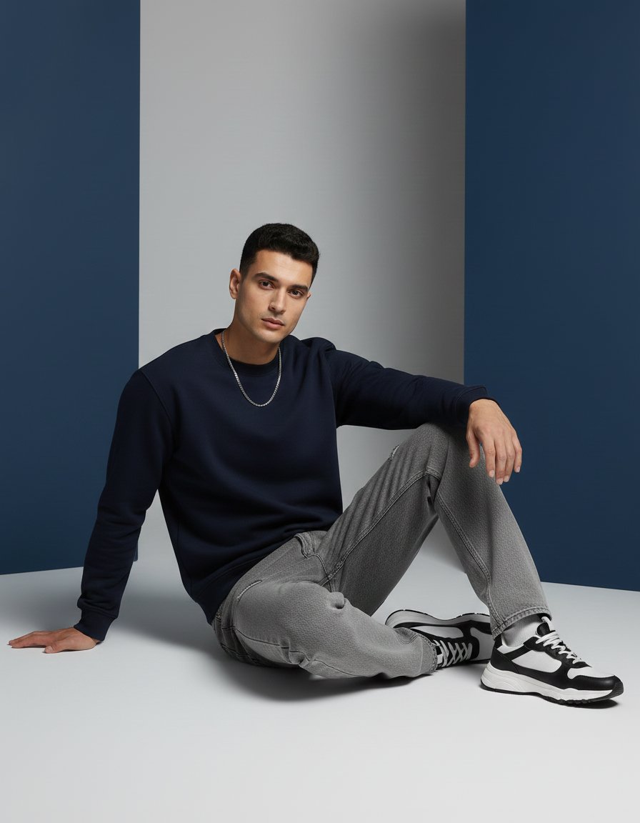 Navy blue Men's Essential Crewneck Sweatshirt